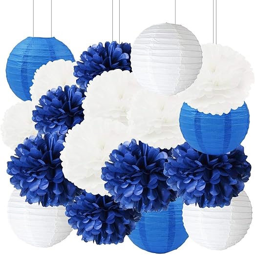 Amazon Com Navy Bridal Shower Decorations Furuix 18pcs White Navy
