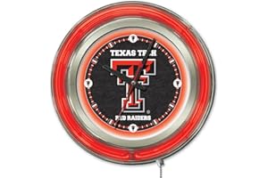 Holland Bar Stool Co. NCAA Unisex-Adult Double Neon Ring, 15" Dia. Logo Clock