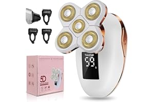 TAYAYO 2-in-1 Electric Razors for Women, Wet/Dry 5D Razor & Hair Trimmer with USB Adapter & Charging Cable,5D Rechargeable Rotary Shaver with Lithium-Ion Battery, Water Resistant Grooming Kit
