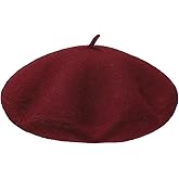 AWAYTR Wool French Beret Hats - Solid Color Artist Beret Hat for Women and Kids