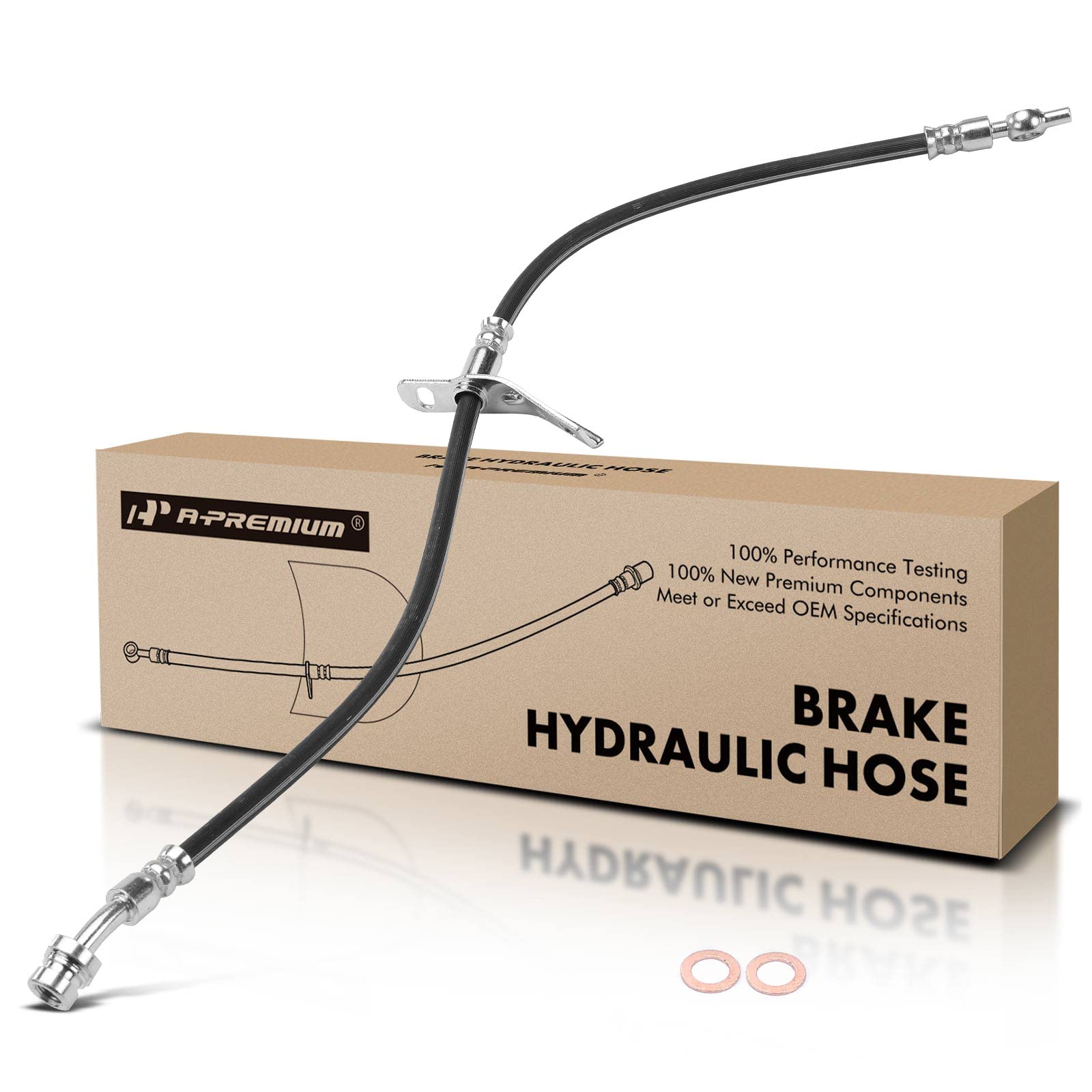 Photo 1 of A-Premium Front Passenger Brake Hydraulic Hose Compatible with Select Hyundai Models - Elantra 2013-2016, Elantra Coupe 2013-2014, Elantra GT Veloster 2013-2017 - Replace# 58732A5000