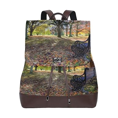 FriendLy PU Leather Shoulder Bag,Nature Cloud Sunset Forest Backpack,Portable Travel School Rucksack,Satchel with Top Handle