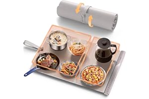 VYRANEXA Food Warming Mat for Food- Dual Independent Heating Zones, 4 Temp Settings, Easy-to-Clean Silicone Nano Surface, Auto Shut-Off, Timer, and Child Lock, Portable for Buffet, Home Party, and Travel