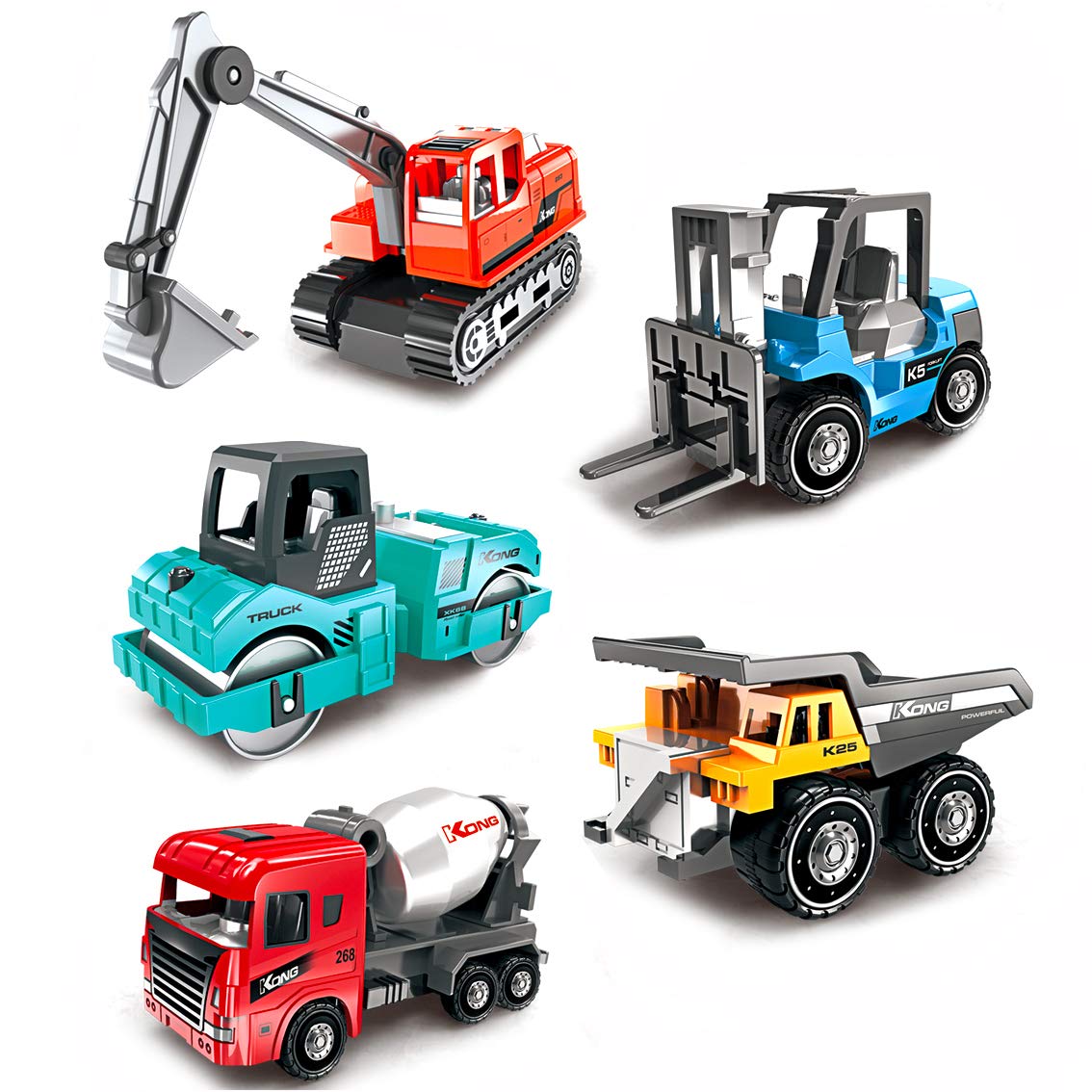 5 pièces Dreamon Jouet Camion Cars Enfant Mini Voiture Miniature Véhicules Cadeau pour Garcon 3