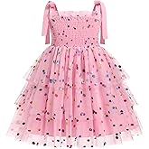 IDOPIP Baby Girls Tutu Dress Summer Sleeveless Backless Princess Birthday Party Dresses Smocked Ruffle Tulle Bowknot Sundress