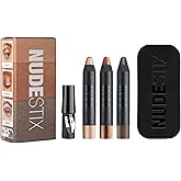 Nudestix Mini Nude Metallic Eye Kit – 3-Piece Cream Eyeshadow Pencil Set in Long-Wear Metallic Nude Shades | Multi-Use Eye Crayons for Shadow, Liner & Primer | Vegan, Travel-Friendly Makeup Set