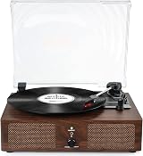 Udreamer Vinyl Player Turntable with Built-in Speakers Bluetooth 3 Speeds view 1