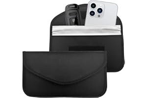 NTNEV 2PCS Faraday Bags for Car Keys and Cell Phone, RFID Signal Blocking Bag, Keyless Entry Fob Signal Blocking Pouch, Cell Phone Privacy Card Protection, Anti Radiation Key Pouch (Black)