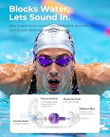 Hearprotek Swimming Ear Plugs Adults 2 Pairs Silicone Purple view 2