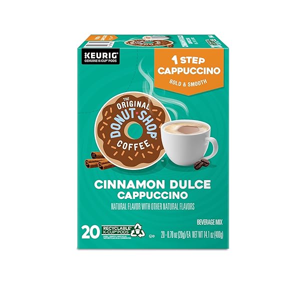 THE ORIGINAL DONUT SHOP ONE-STEP CINNAMON DULCE CAPPUCCINO, KEURIG SINGLE-SERVE K-CUP PODS, 20 COUNT