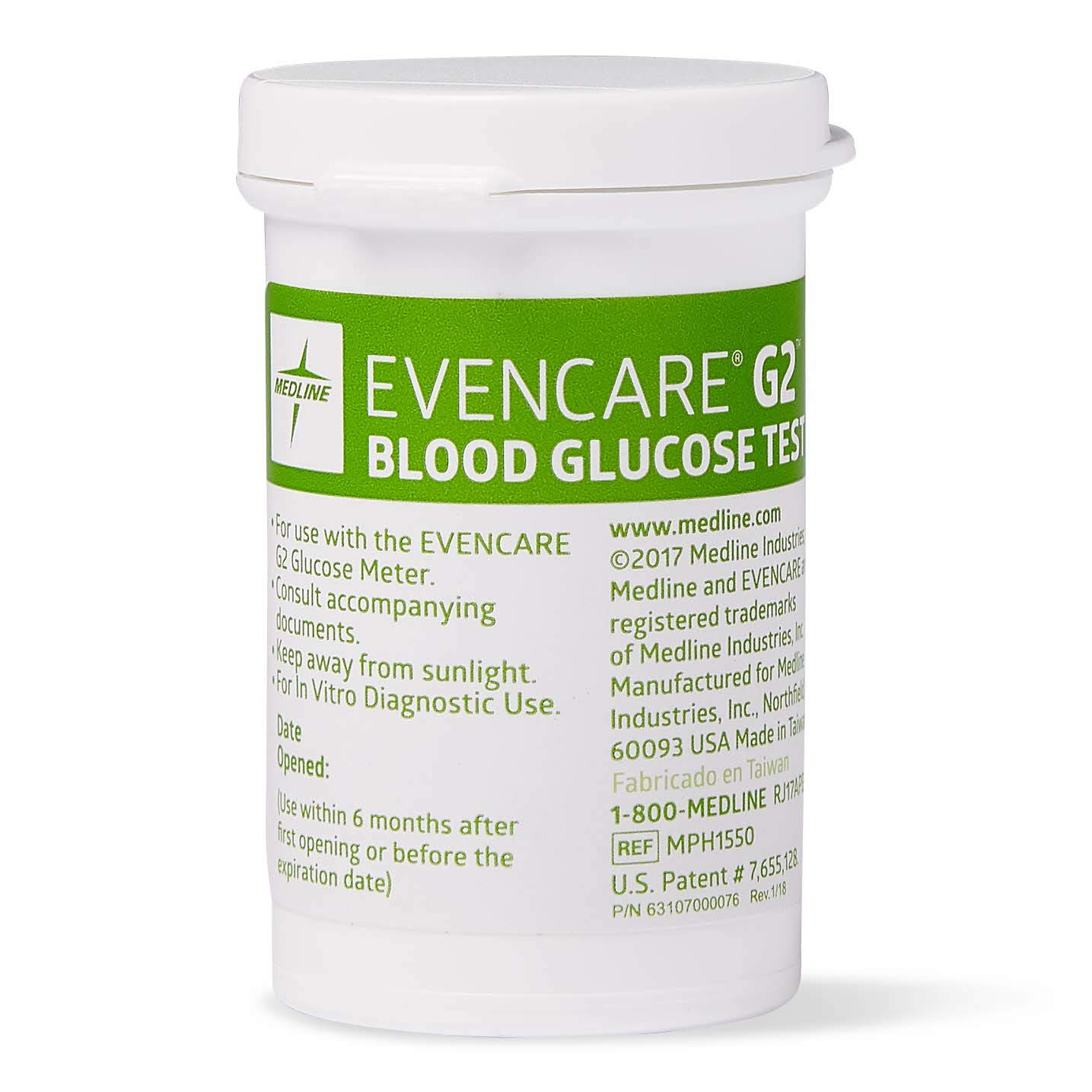 Medline Evencare G2 Blood Glucose Test Strips, For self-testing with Evencare G2 Monitoring System (50 Count): Industrial & Scientific