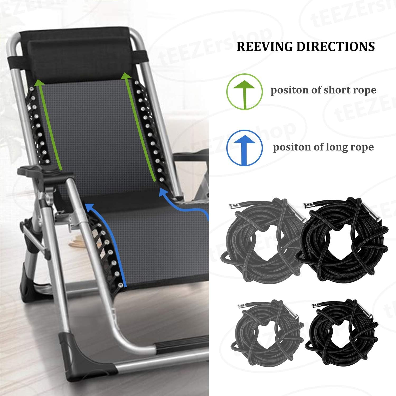 tEEZErshop Universal Replacement Cords for Zero Gravity Chair 4 