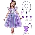 VORLITS Little Girls Mermaid Costume Dress for Girls Princess Costume Dressed Up Party with Accessories