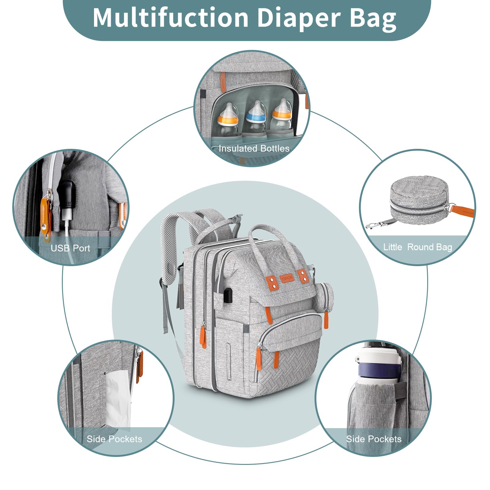 Extra Large Diaper Bag Backpack, Expandable Diaper Bag, Twin Diaper Bag