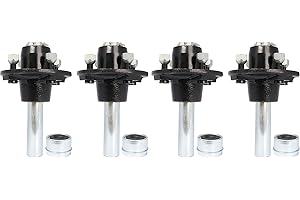 VIRTIONZ Trailer Axle Kits with 4 on 4" Bolt Idler Hub & 1" Round BT8 Spindle (1Set Trailer Hub Kit 4 Bolt 4 for 2000LBS) (4 Set)