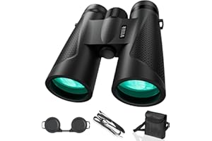 Vlllik 12x42 Binoculars for Adults High Powered Compact HD Binoculars with BAK4 Prism Fully Multi-Coated Lens Rubber Armored, for Bird Watching Hiking Traveling Concert Hunting and Sports Events