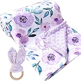 Baby Blankets for Boys Girls Soft Minky Blanket for Newborn Infant Toddler Used for Crib Stroller Nursery (Purple Floral)