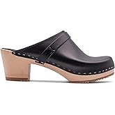 Sandgrens Handmade Swedish Wood Clogs for Women, High Heel Mule | Dublin