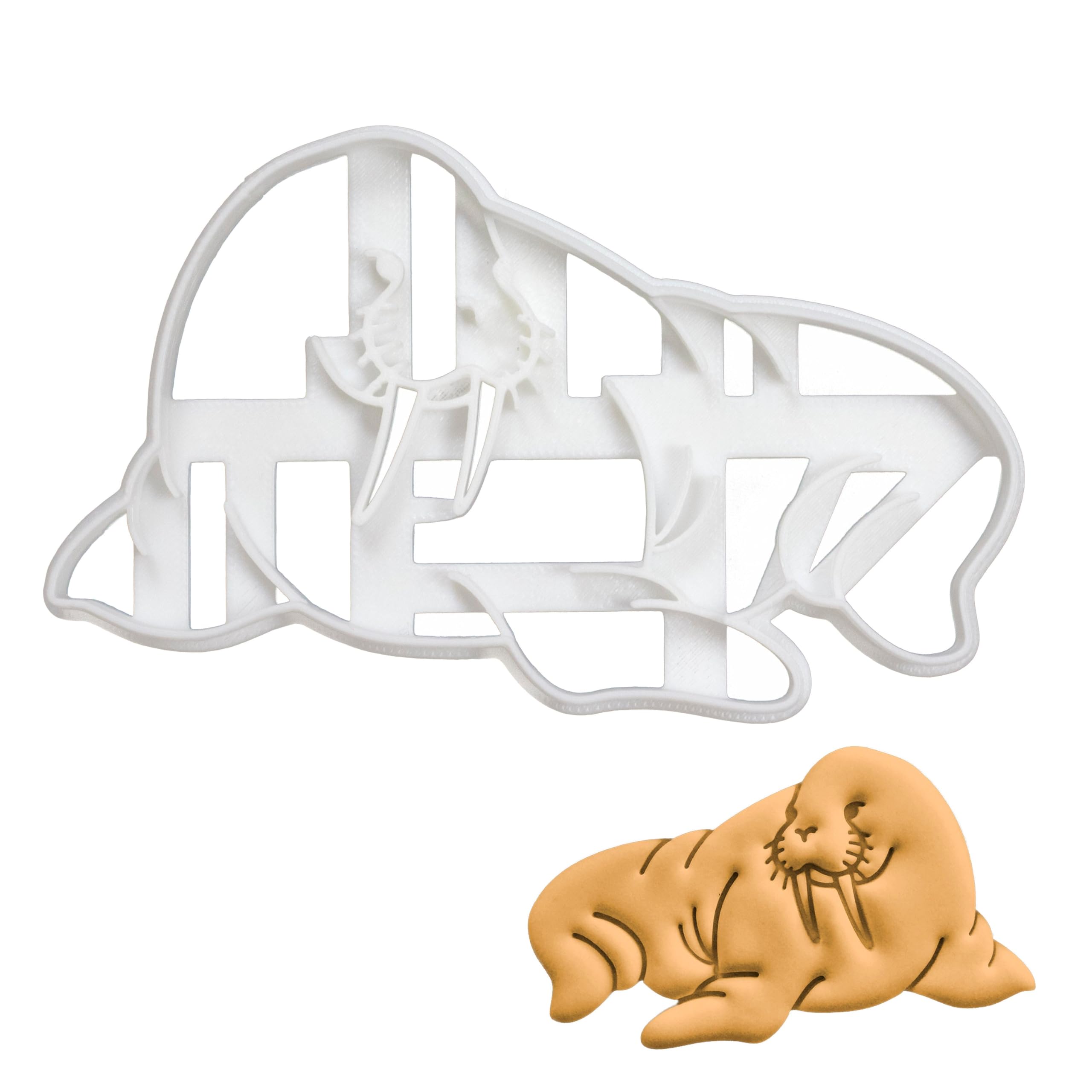 BAKERLOGY Walrus Cookie Cutter - Detailed Biscuit Cutter Design for Baking and Crafts, Ideal on Fondant, Dough, Clay