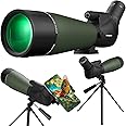 Aurosports 25-75X80 Spotting Scope with Tripod - BAK4 High Definition Waterproof Spotter Scope for Target Shooting Hunting Bird Watching, Scopes with Carrying Bag and Scope Phone Adapter (Green)