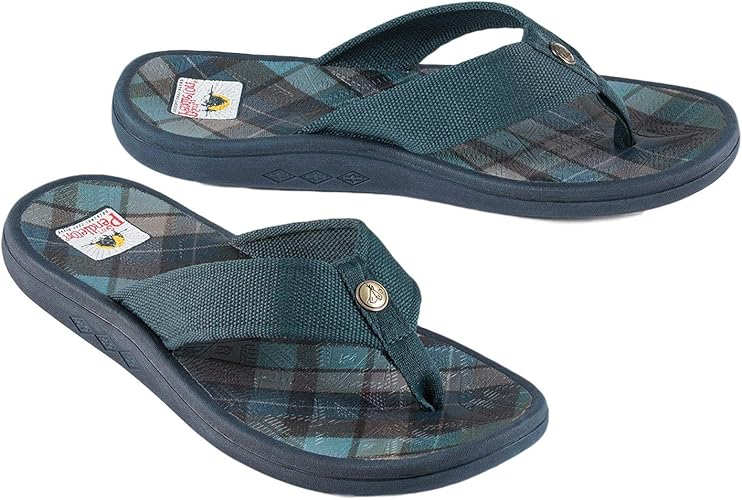 plaid flip flops