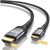 JSAUX Mini HDMI to HDMI Cable 15FT, [Aluminum Shell, Braided] High Speed 4K 60Hz HDMI 2.0 Cord, Compatible with Camera, Camco