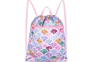 RLGPBON Drawstring Backpack for Kids, Girls & Boys - Swimming, Gym & Dance Bag, Waterproof Sports Sackpack