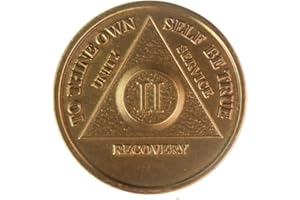 GENERIC 2 Year Metal AA (Alcoholics Anonymous) - Sober/Sobriety/Birthday/Anniversary/Recovery/Medallion/Coin/Chip