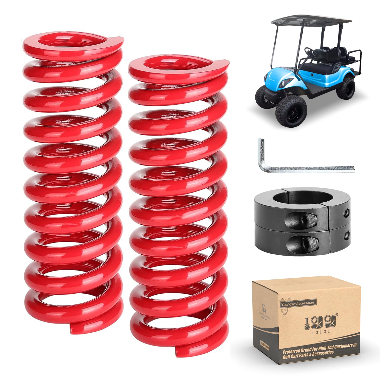 Photo 1 of 10L0L Golf Cart Shock Spring Compatible with G14/G16/G19/G20/G22/G29 Drive (2007 to 2016) Golf Cart- Heavy Duty Rear Shock Coil Spring Set