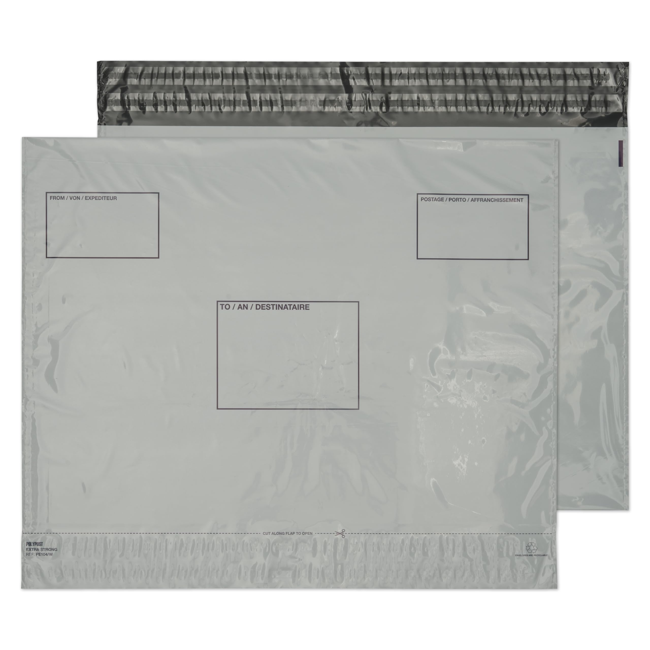 Blake Purely Packaging 395 x 400 mm Polypost Polythene Mailing Bag Envelopes Peel and Seal (PE83/W) White - Pack of 500