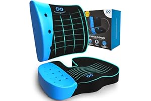 Everlasting Comfort Doctor Recommended Memory Foam Seat Cushion for Office Chairs & Car - Ergonomic Office Desk Accessories - Cushions for Tailbone Pain Relief, Sciatica & Back Support Pillow