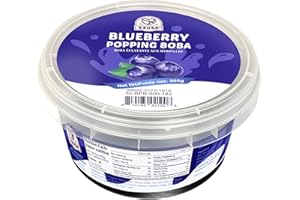 52USA Blueberry Popping Boba (500g), Popping Pearls for Bubble Tea, Beverages, Sweets, Ice Cream, Shakes, Desserts & Smoothies Topping, 1.1 Pound (Pack of 1)