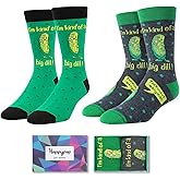 HAPPYPOP Funny Pickle and Taco Gifts - Food Socks for Food Lovers, Pickle Taco Socks for Men
