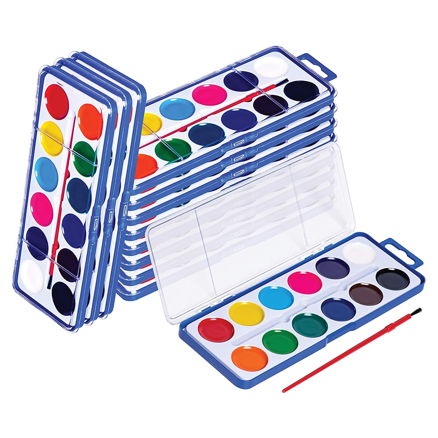 Photo 1 of Pack of 24 Watercolor Paint - 12 Washable Paint Palettes (2oz/each) - Water Color Paint Sets for Kids - Ideal for Art Projects, School, Classrooms, and Home - Vibrant Colors and Easy Clean-Up