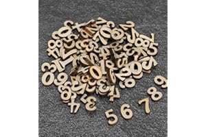 Hoxfly 100PCS Wooden Numbers, 15 mm Number 0 to 9 for Crafts, Mixed Small Wooden Number Blocks for DIY Home Wedding Decoratio