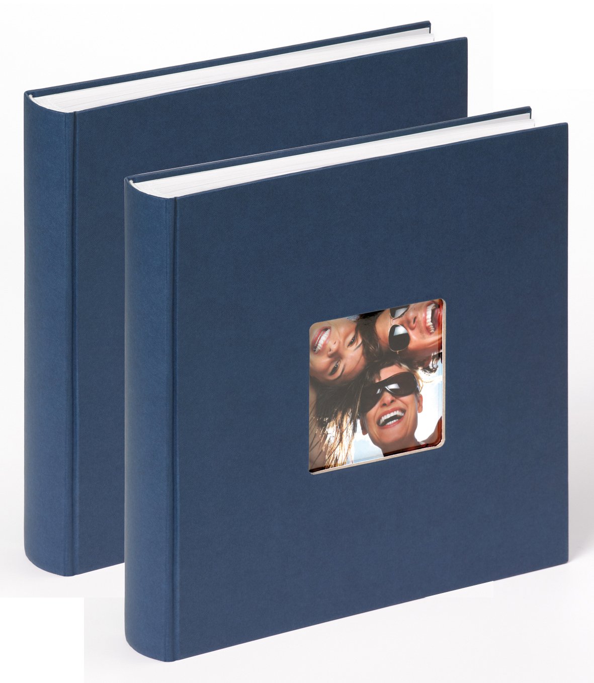 walther Design Photo Album Blue 30 x 30 cm with Cover Punching, Double Pack, Fun FA-208-LD