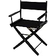 American Trails Extra-Wide Premium 18" Director's Chair Black Frame with Black Canvas