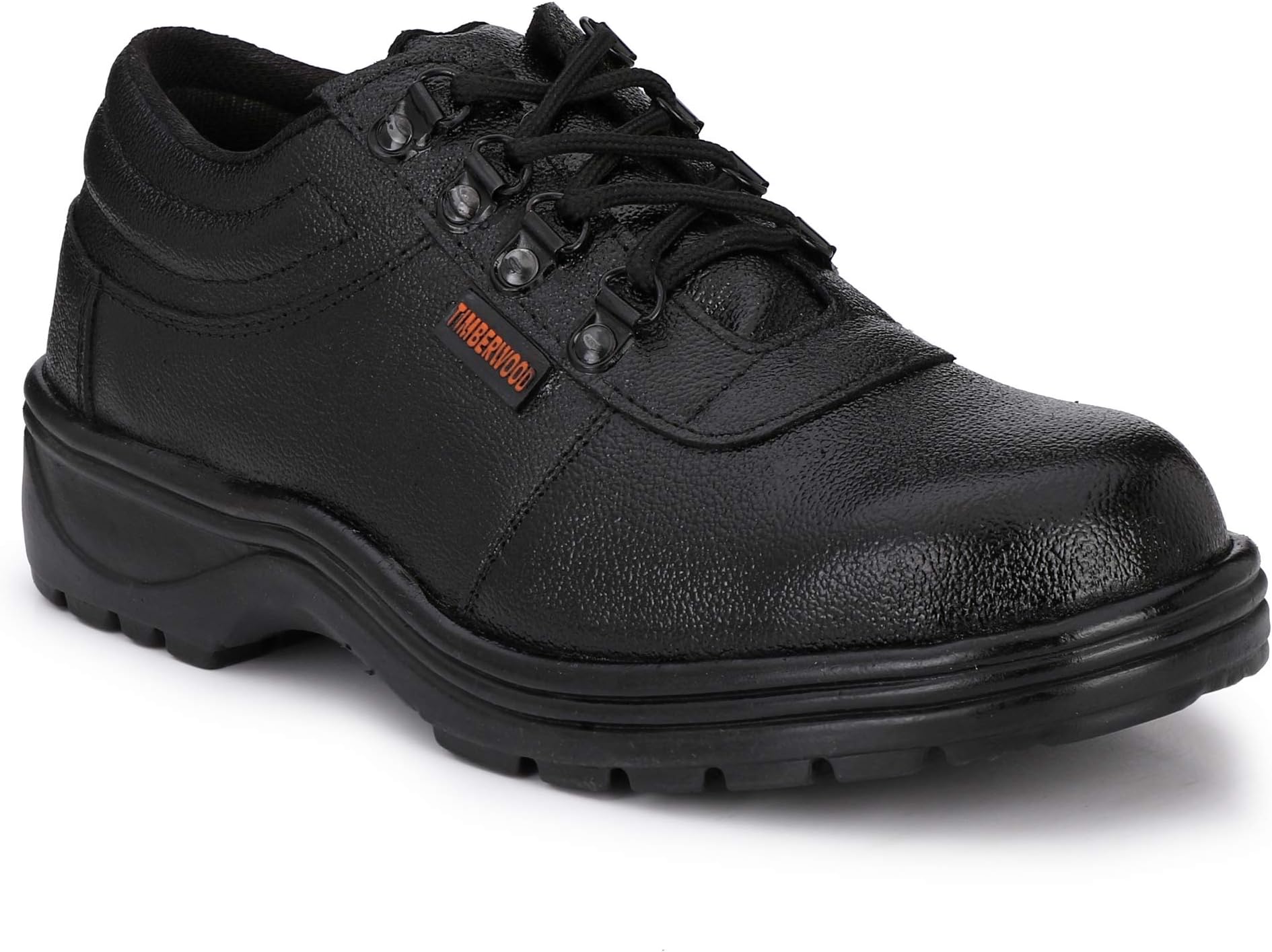 Fashion Tree Men's Black Leather Timberwood Steel Toe Safety Shoe -UK 6