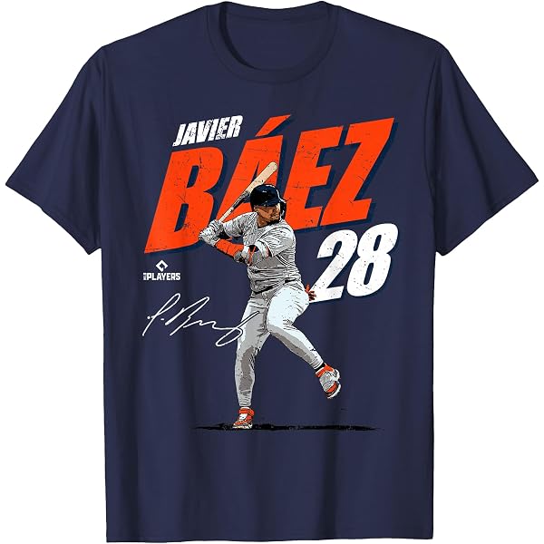Amazon.com: Number and Portrait Javier Baez Detroit MLBPA T-Shirt