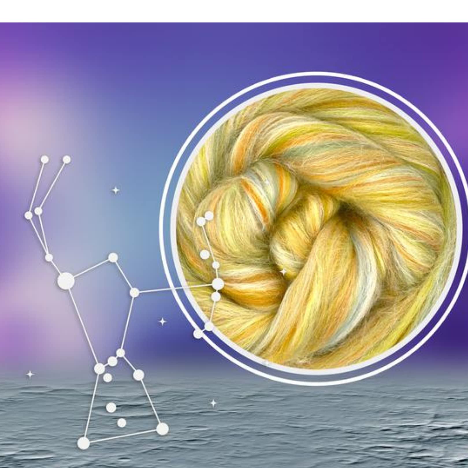 Revolution Fibers – Constellation Range Roving 12 Color Pack (300 Grams / 10.5 Oz) | Tonal Blend of 70% Dyed Merino and 30% Tussah Silk Combed Top | Fiber for Felting, Spinning