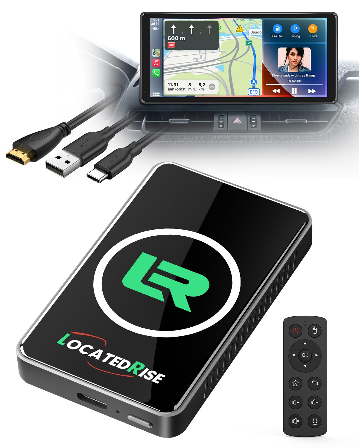 Photo 1 of Locatedrise Magic Box 2026 Upgrade Edition (Built-in Cooling Fan) Wireless CarPlay Adapter & Android Auto Wireless Adapter, Stream Netflix, YouTube, for Cars with OEM Wired CarPlay/Android Auto