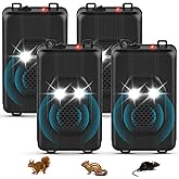 4Pack Ultrasonic Rodent Repellent for Car Engines,Under Hood Ultrasonic Mouse Repellent with 2 LED Strobe Lights,Plug-in&Battery Powered,Keep Rats,Mice,Squirrels Away from Vehicles,Attics,RVs,Garages