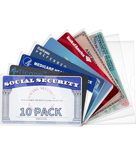 Amazon.com: Aigee 28 RFID Blocking Sleeves (24 Credit Card Protector  Holders in 12 colors & 4 Passport Protectors), Identity Theft Protection  Secure Sleeve for Credit Cards, Debit Card, 2pcs Clear Plastic Sleeve :