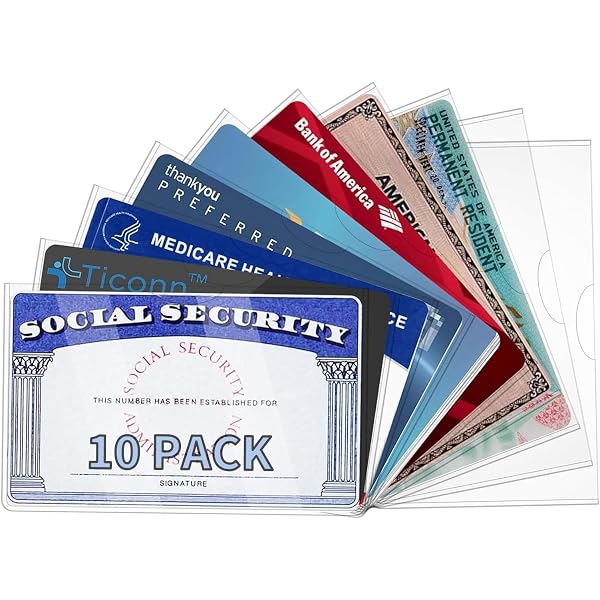 social security card protector sleeve Sleeves,10 Pack Social Security Card Holder/New Medicare Card Protector Sleeve/Credit Card Holder,SSN Card Protector : Clothing, Shoes & Jewelry Users also highlight that the snug fit keeps the cards secure in a wallet social security card sleeve ID