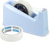 Rapesco 1488 500 Heavy Duty Tape Dispenser with 2 Tape Rolls Powder Blue