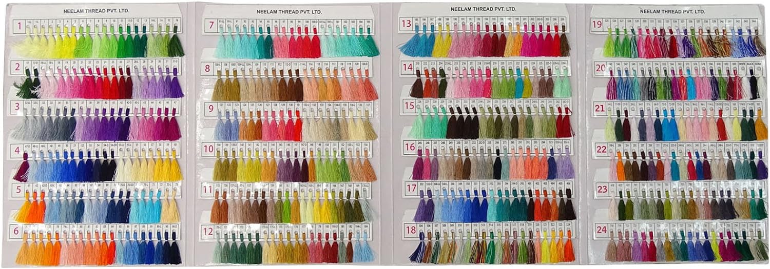 Telephone Threads Azo Free Viscose Rayon Embroidery Thread Shade Card
