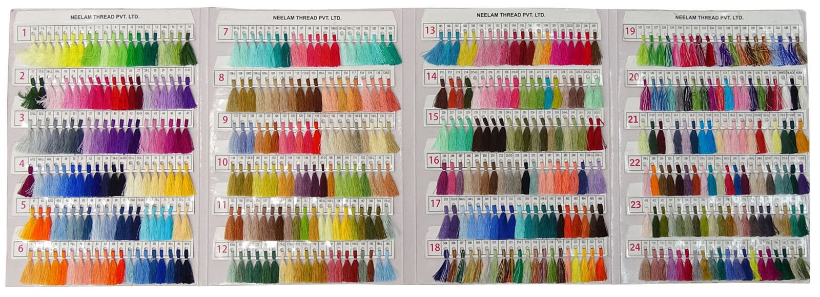 Telephone Threads AZO Free Viscose Rayon Embroidery Thread Shade Card - 480 Colour Chart