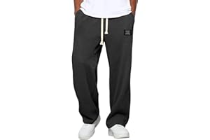 Baggy Sweatpants Men Wide Leg Loose Fit Sweat Pants Waffle Heavyweight Joggers Jogging Workout Trousers