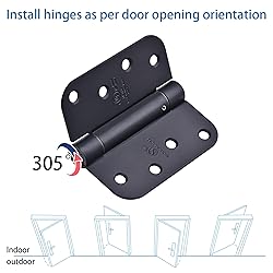 Self Closing Door Hinge 4 inch Matte Black Auto