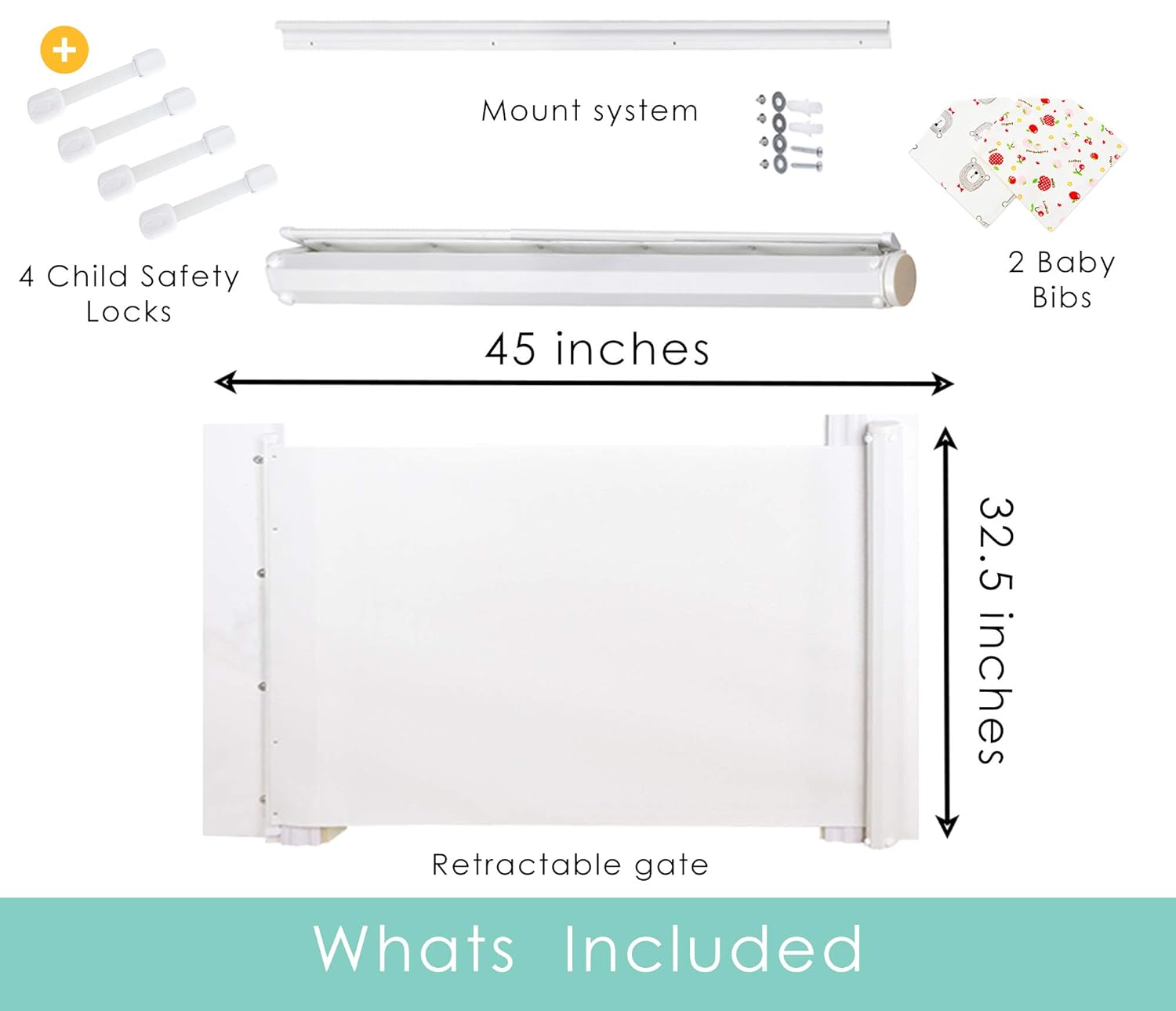 retractable gate 80 inches